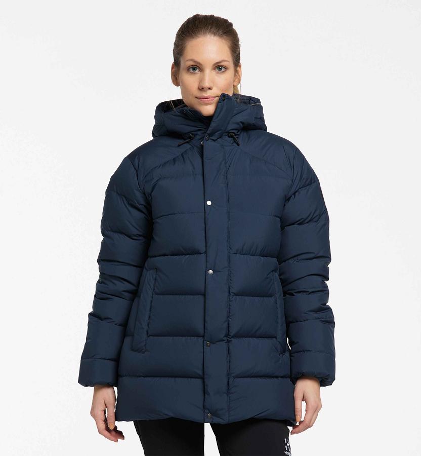 Haglöfs Näs Down Jacket Dark Blue For Womens JLIRT4835 Australia